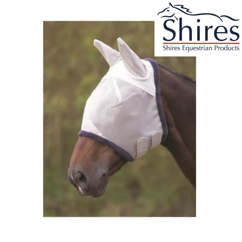 Shires Field Durable Fly Mask With Ears - Grey 